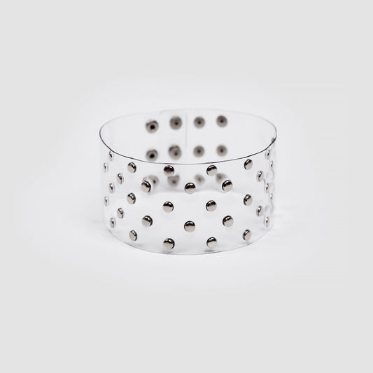 CLEAR CHOKER 50mm - with studs