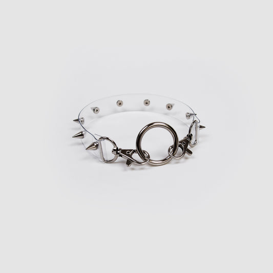 CLEAR CHOKER WITH SPIKES